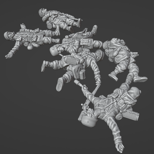 28mm Fallschirmjager casualties set 2