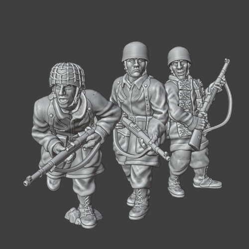 WW2 28mm Fallschirmjager rifle team 4 (with little variants)