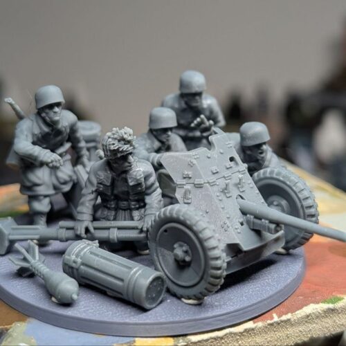 WW2 28mm Fallschirmjager PaK36 with Stielgranate 41