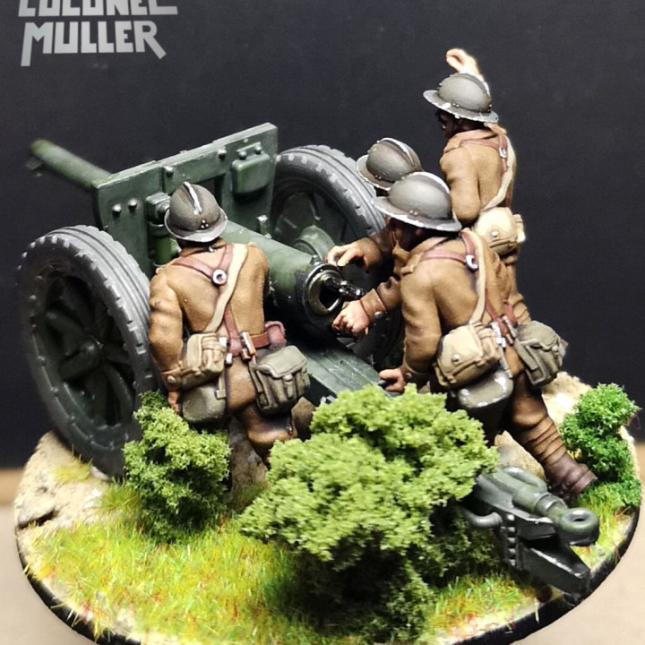 WW2 28mm 1940 french 75mm gun and crew