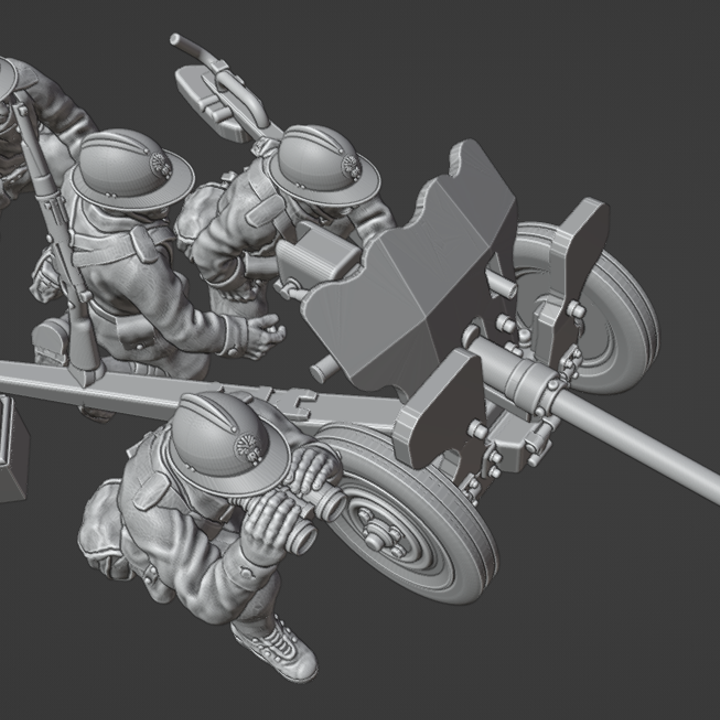 WW2 28mm French 25mm AT GUN