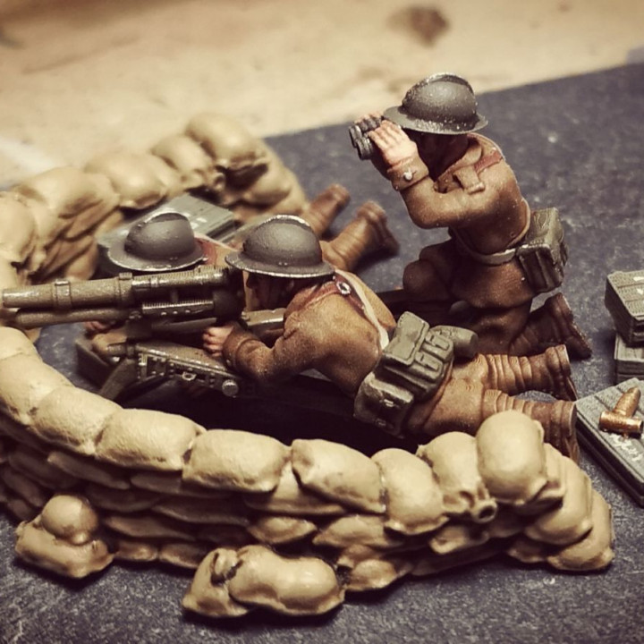 WW2 28mm SA-16 TR trench gun. (With sandbags option)